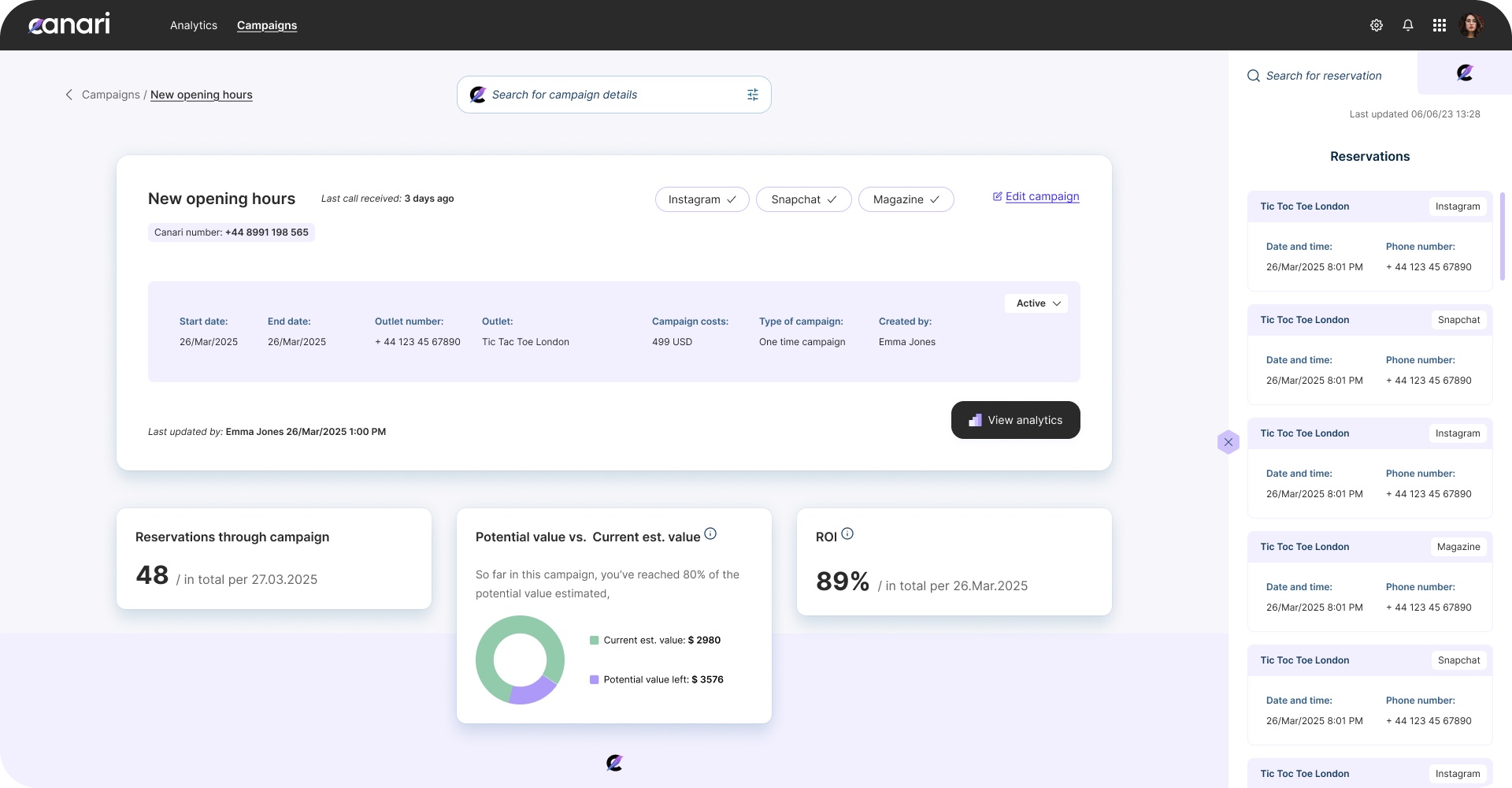 Canari Voice Analytics